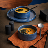 VEYUNA Dinnerware Set 24-Piece – Blue Ceramic Plates & Bowls for Dining