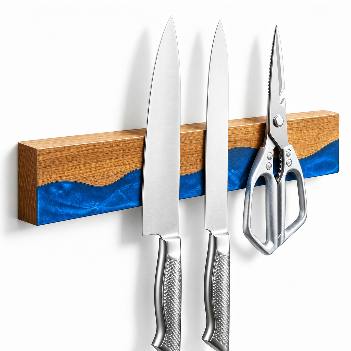 VEYUNA Magnetic Knife Holder – 16-Inch Acacia Wood Strip for Food Prep Tools