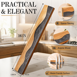 VEYUNA Magnetic Knife Holder – 16-Inch Acacia Wood Strip for Food Prep Tools