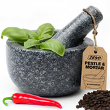 VEYUNA Granite Mortar & Pestle 16cm – Heavy-Duty Grinder for Food Prep
