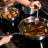 VEYUNA Titanium Hammered Deep Pan 20cm - Durable Food Prep Cookware