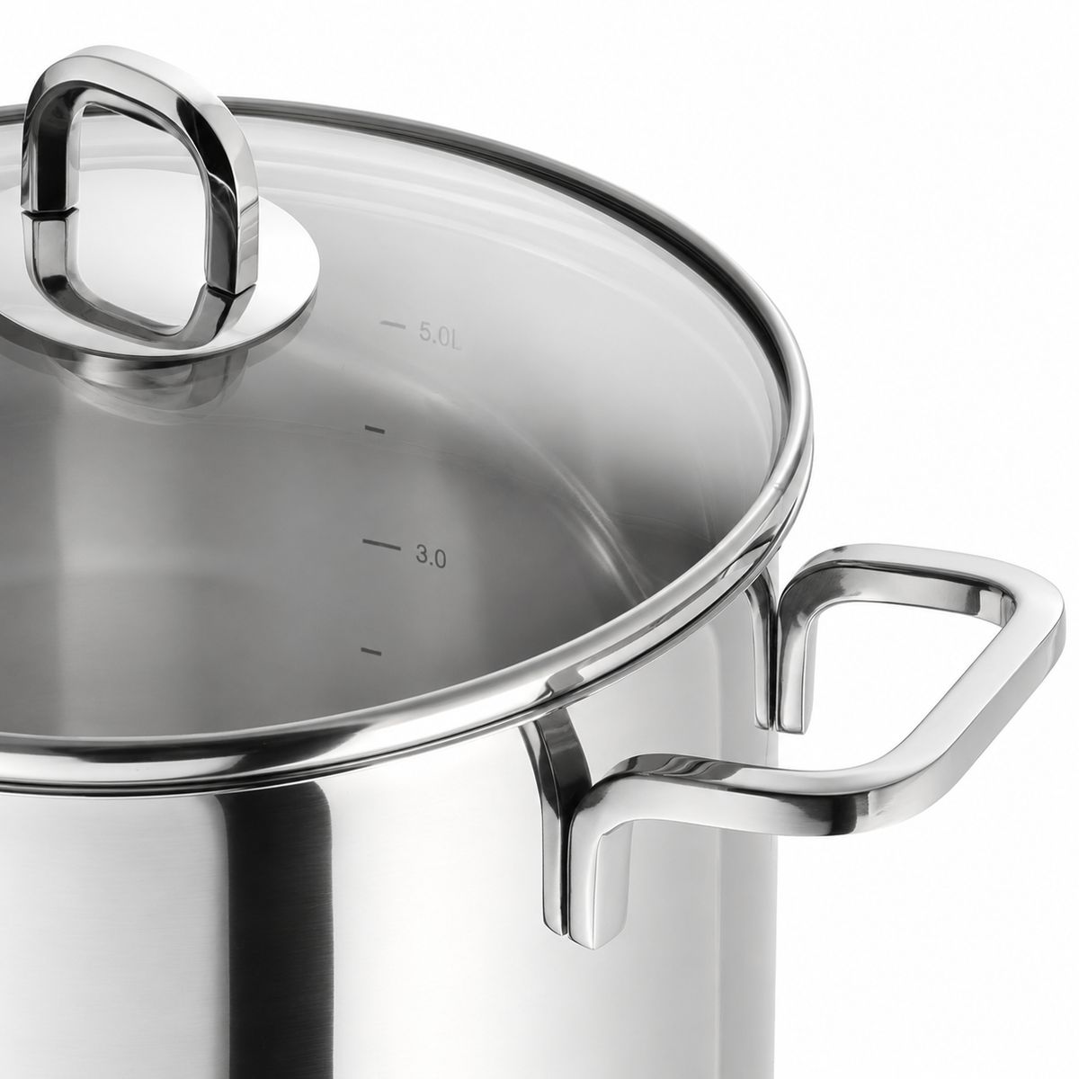 VEYUNA Cookware Set – 5-Piece Stainless Steel with Glass Lids for Food Prep