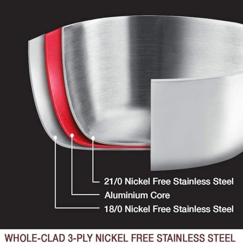 VEYUNA Cookware Set – 14-Piece Nickel-Free 3-Ply Stainless Steel for Food Prep