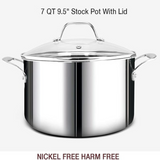 VEYUNA Cookware Set – 14-Piece Nickel-Free 3-Ply Stainless Steel for Food Prep