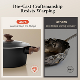 VEYUNA Cookware Set 10pc Nonstick Induction Pans, Non-Toxic Meal Prep