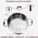 VEYUNA Cookware Set – 14-Piece Nickel-Free 3-Ply Stainless Steel for Food Prep