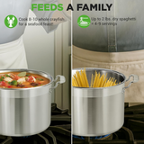 VEYUNA 7L Stainless Steel Stock Pot - 18/8 Food Grade, Meal Prep, Induction