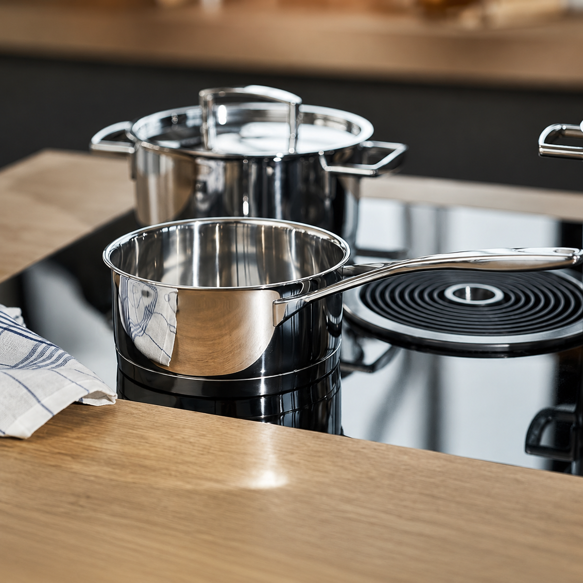 VEYUNA Cookware Set – 5-Piece Stainless Steel Induction Set for Food Prep