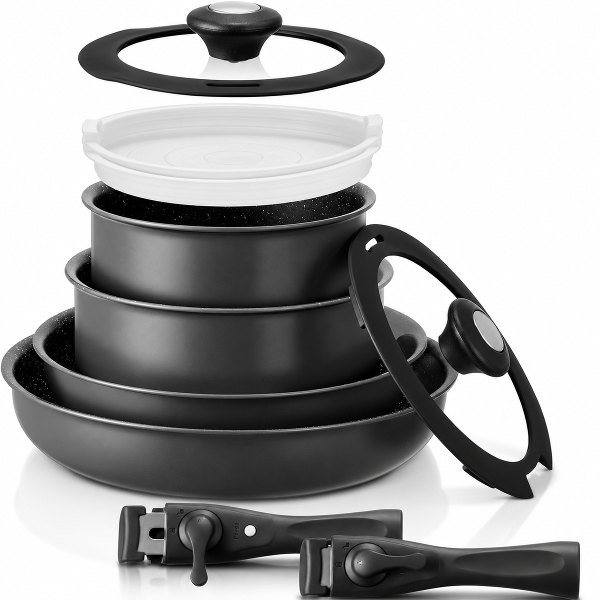 VEYUNA 10-Piece Cookware Set – PFAS-Free Nonstick Food Prep Pots & Pans