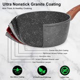 VEYUNA Cookware Set, 12-Piece Nonstick Granite Pots & Pans for Food Prep