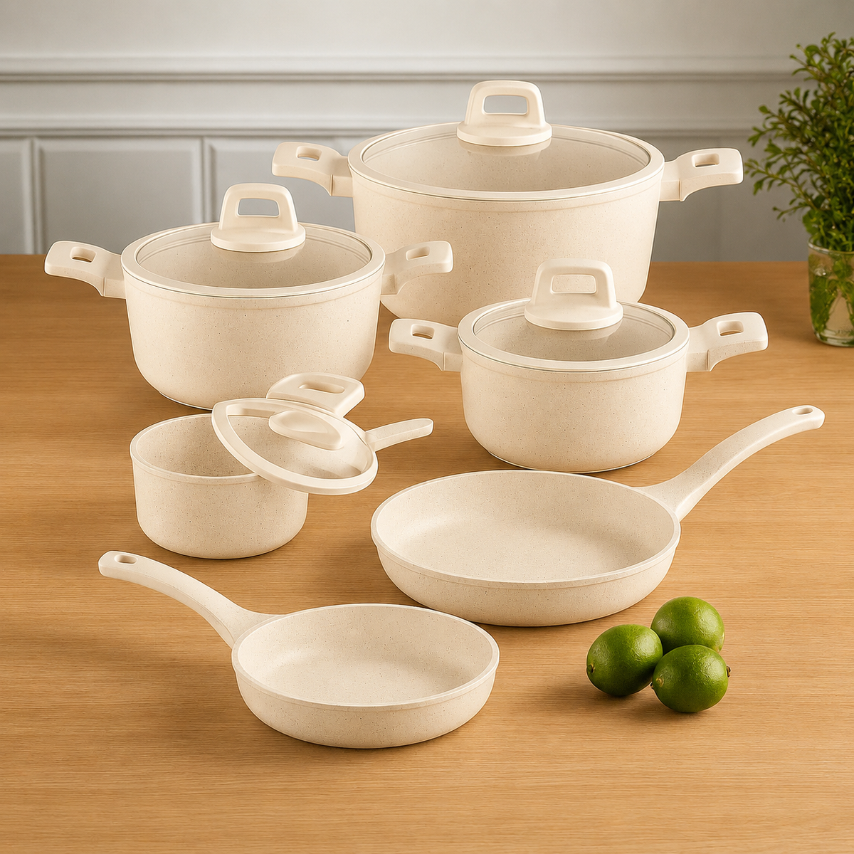 VEYUNA Cookware Set – Marble-Coated Nonstick Pots and Pans for Food Prep