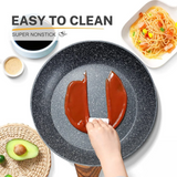 VEYUNA Cookware Set, 12-Piece Nonstick Granite Pots & Pans for Food Prep