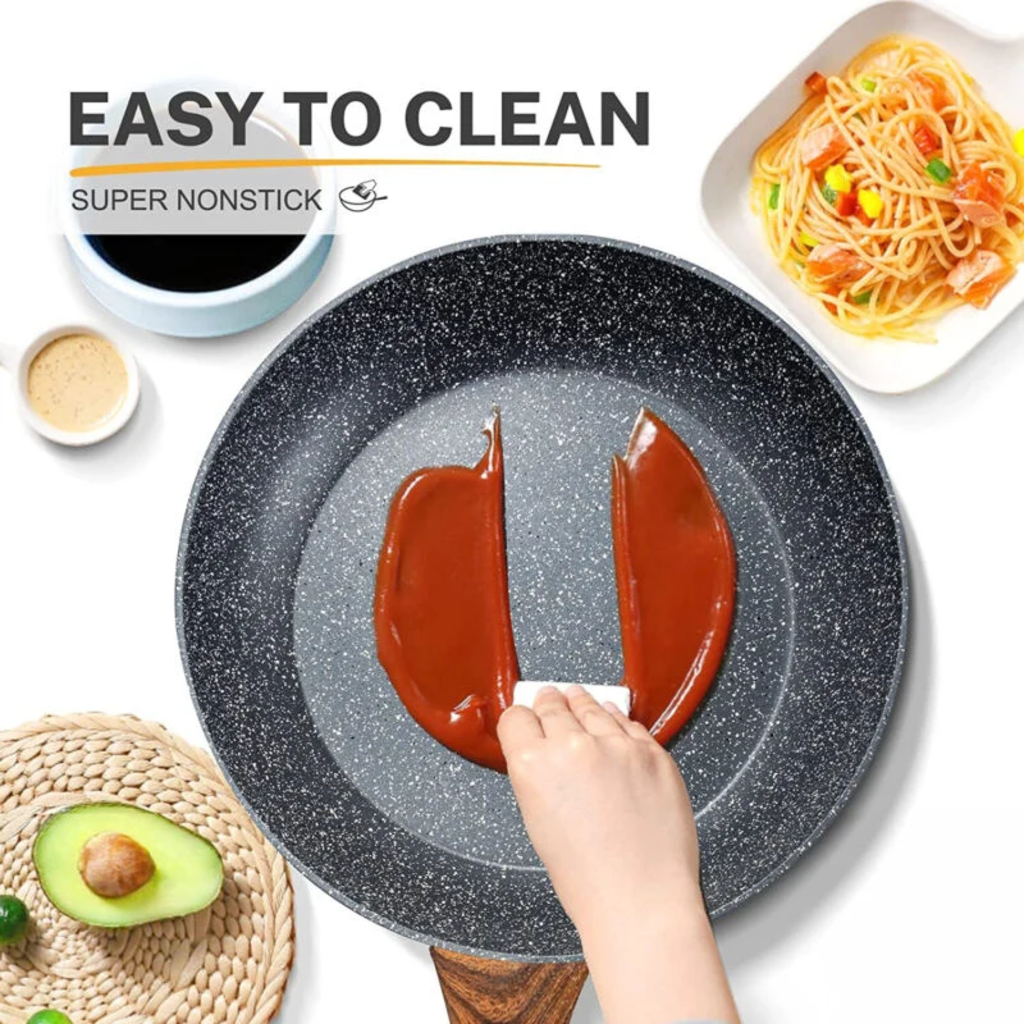 VEYUNA Cookware Set, 12-Piece Nonstick Granite Pots & Pans for Food Prep