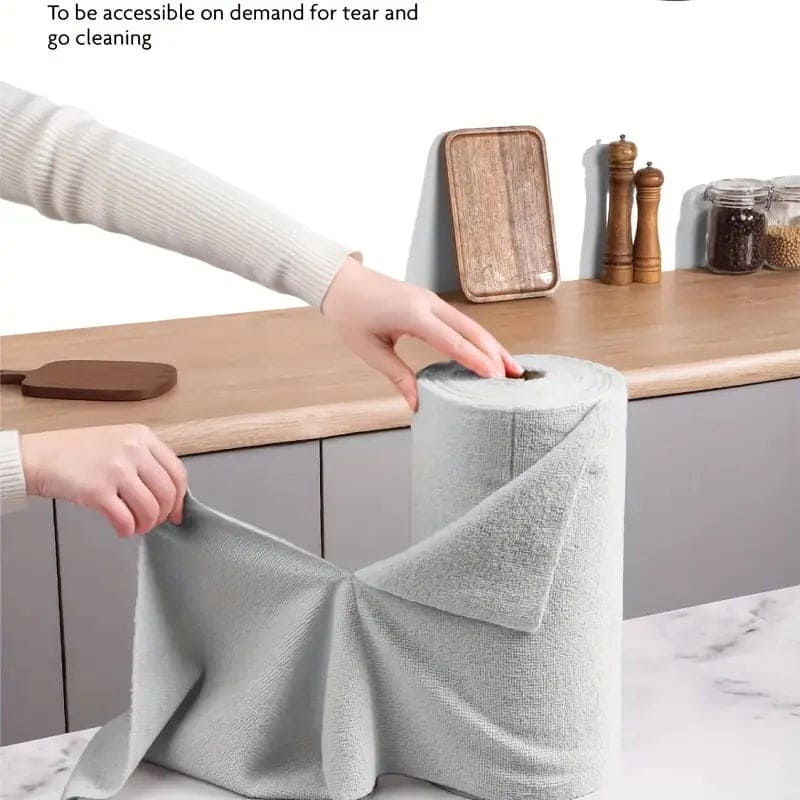 VEYUNA Microfiber Cleaning Cloth Roll – 50 Reusable Kitchen Wipes