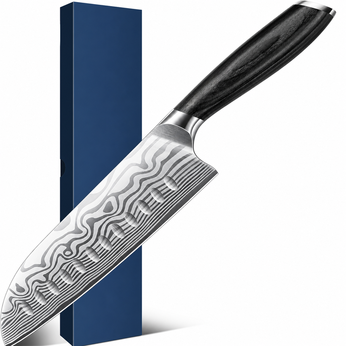 VEYUNA Santoku Knife – 7-Inch Japanese Powder Steel Food Prep Knife