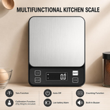 VEYUNA Digital Kitchen Scale – 10kg Waterproof 0.1g Precision for Food Prep