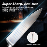 VEYUNA 3-Piece Knife Set – German Stainless Steel Food Prep Knives