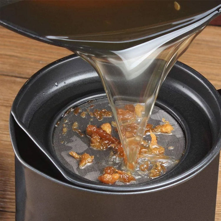 VEYUNA Oil Strainer Pot – 304 Stainless Steel Cooking Oil Container