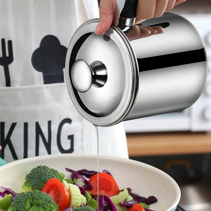 VEYUNA Oil Strainer Pot – 304 Stainless Steel Cooking Oil Container