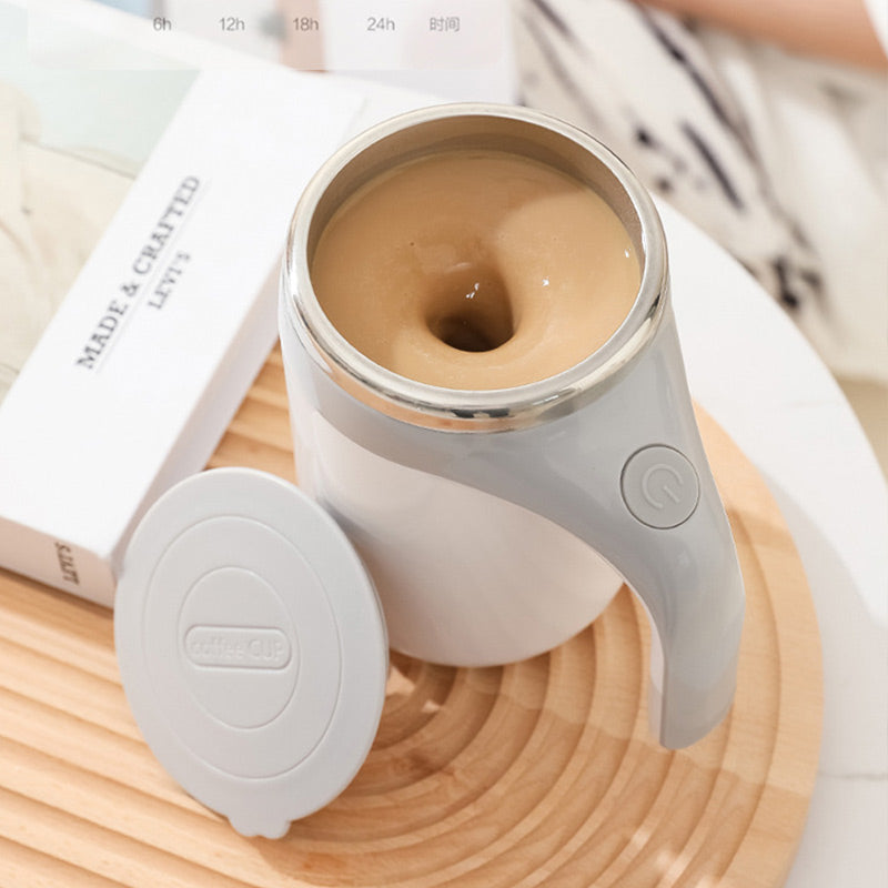 VEYUNA Self-Stirring Coffee Mug - Magnetic Mixing Cup with Lid for Kitchen & Kitchen Use