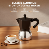 VEYUNA Moka Pot – 300ml Aluminium Stovetop Coffee Maker for Kitchen Kitchens