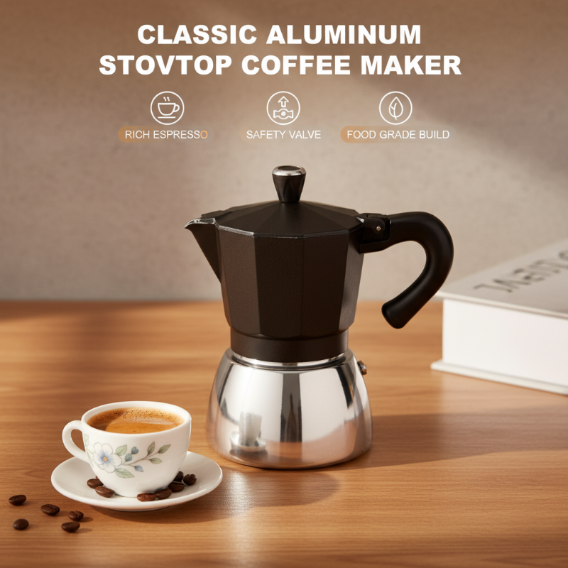 VEYUNA Moka Pot – 300ml Aluminium Stovetop Coffee Maker for Kitchen Kitchens