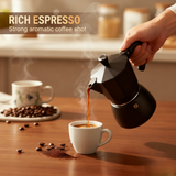 VEYUNA Moka Pot – 300ml Aluminium Stovetop Coffee Maker for Kitchen Kitchens