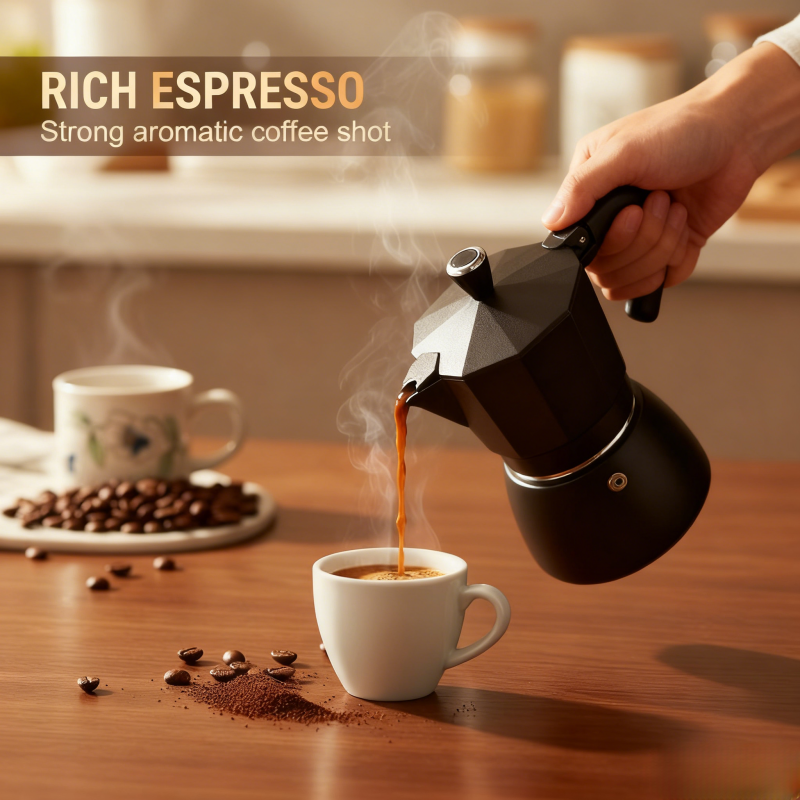 VEYUNA Moka Pot – 300ml Aluminium Stovetop Coffee Maker for Kitchen Kitchens