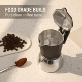 VEYUNA Moka Pot – 300ml Aluminium Stovetop Coffee Maker for Kitchen Kitchens