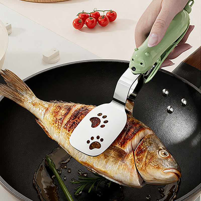 VEYUNA Kitchen Tongs & Spatula Set - Non-Slip Cooking Utensil with Secure Grip