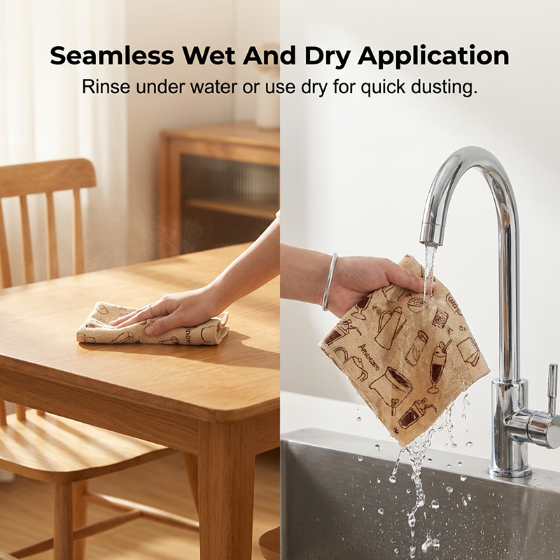 VEYUNA Cleaning Cloth Roll – Antibacterial Wet & Dry Kitchen Wipes with Hook-and-Loop