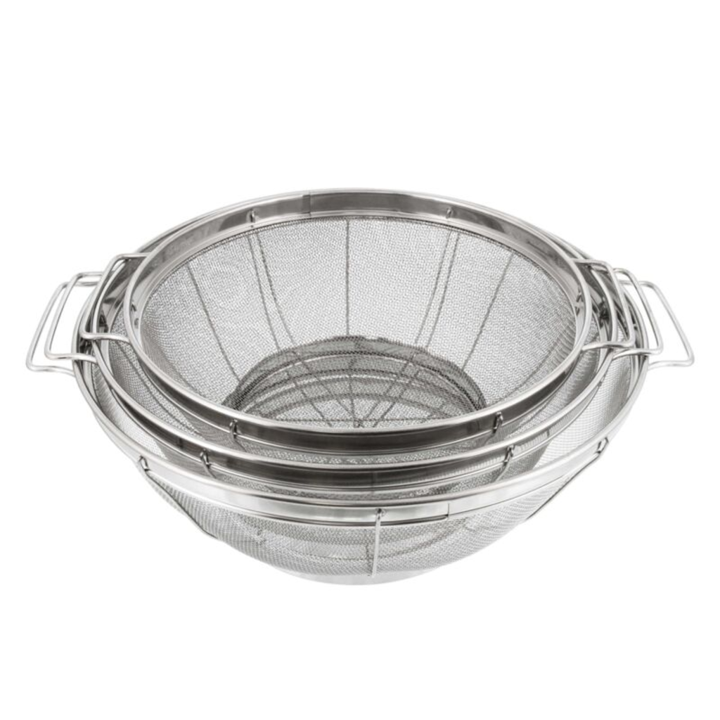 VEYUNA Colander Set, 3-Piece Stainless Steel Mesh Strainers for Food Prep