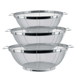 VEYUNA Colander Set, 3-Piece Stainless Steel Mesh Strainers for Food Prep
