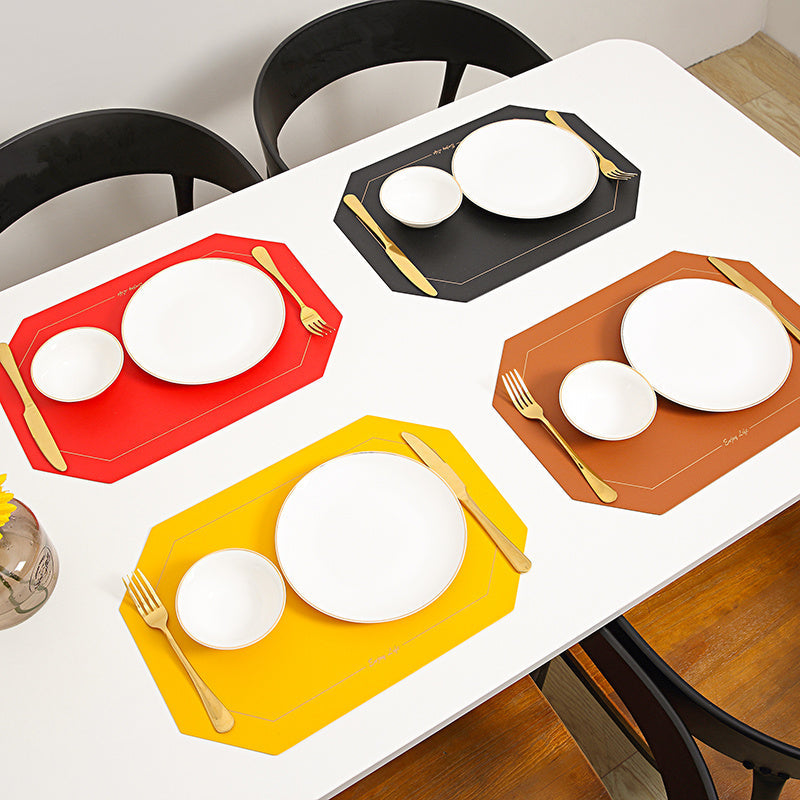 VEYUNA Dining Placemat – Heat-Resistant Non-Slip Leather Bowl Mat