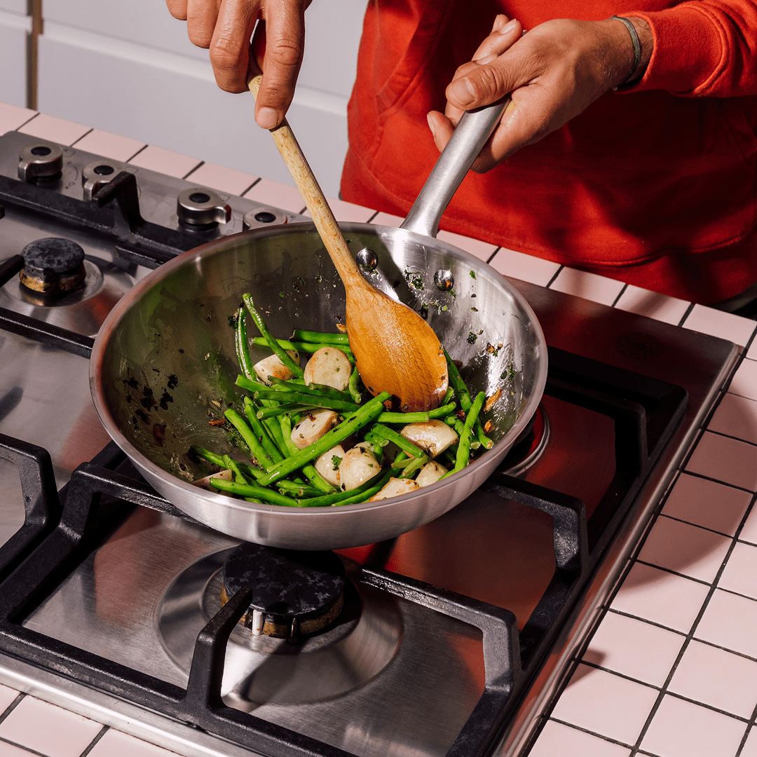 VEYUNA Stainless Steel Wok – 24cm Induction-Ready Cooking Pan