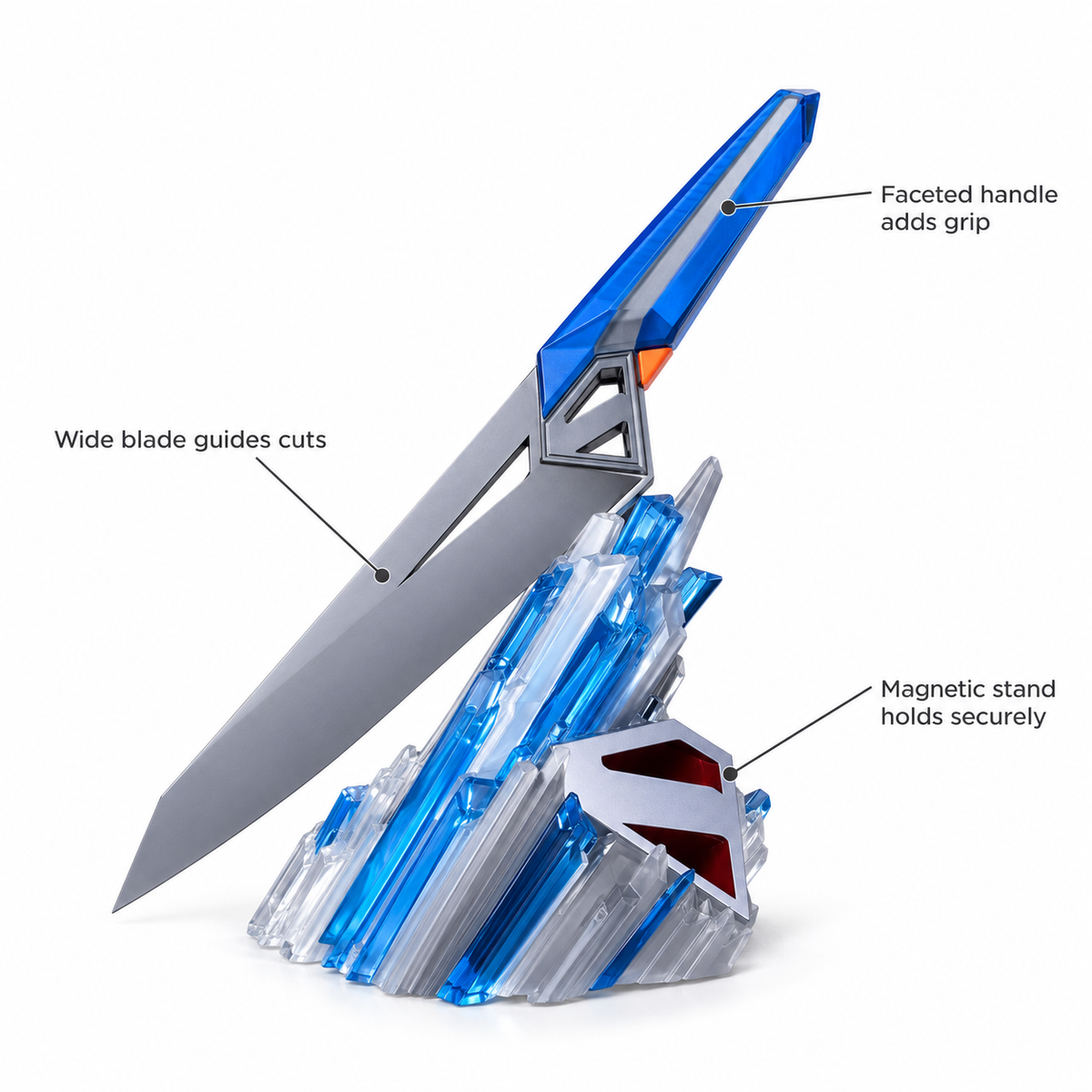 VEYUNA 8.5" Chef Knife with Display Stand, Superman Collector Edition, G10 Resin Handle