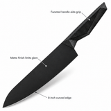VEYUNA 8" Chef Knife, Shadow Black Blade, Ergonomic Handle, NSF Certified