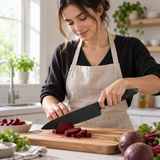VEYUNA 8" Chef Knife, Shadow Black Blade, Ergonomic Handle, NSF Certified