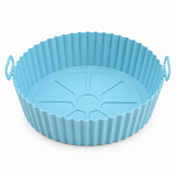 VEYUNA Silicone Air Fryer Basket Reusable 20cm Liner with Handles Heat Resistant