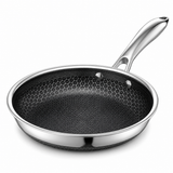 VEYUNA 20 cm Hybrid Frying Pan – Nonstick Stainless Steel Skillet for Everyday Cooking