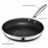 VEYUNA 25 cm Hybrid Frying Pan with Lid – Nonstick Stainless Steel Skillet