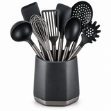 VEYUNA Kitchen Utensil Set 9-Piece with Holder, Spatulas, Ladle, Whisk & Strainer