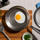 VEYUNA Titanium Hammered Deep Pan 20cm - Durable Food Prep Cookware