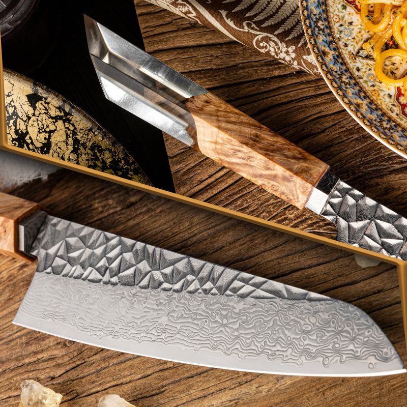 VEYUNA Damascus Steel Knife – Razor-Sharp Food Prep Blade with Ergonomic Handle