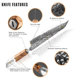 VEYUNA Damascus Steel Knife – Razor-Sharp Food Prep Blade with Ergonomic Handle