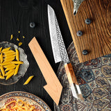 VEYUNA Damascus Steel Knife – Razor-Sharp Food Prep Blade with Ergonomic Handle